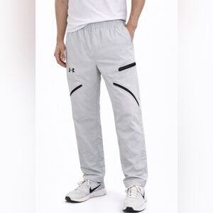 Under Armour Gray Athletic Track Pants XL | Zipper Pocket Training Joggers